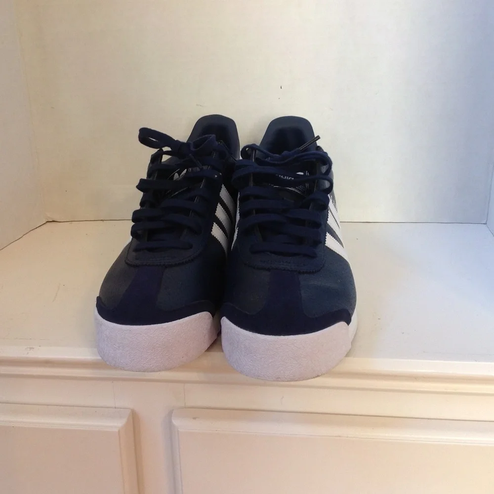 Adidas Samoa Blue White Sneakers Stripe Leather